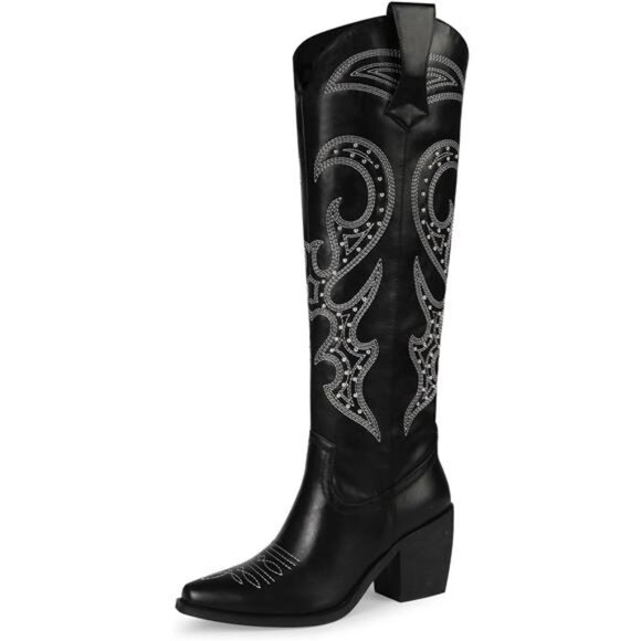 Shoes - Cowboy Boots for Women Knee High, Cowgirl Boots Women - Zipper